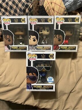 Funko Michael Jackson Pop! Rocks Vinyl Figure Set - Black, White, Red, Blue